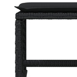 15 Piece Garden Dining Set with Cushions Black Poly Rattan