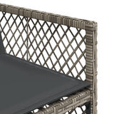 15 Piece Garden Dining Set with Cushions Grey Poly Rattan