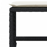 17 Piece Garden Dining Set with Cushions Black Poly Rattan