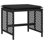 17 Piece Garden Dining Set with Cushions Black Poly Rattan