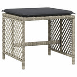 17 Piece Garden Dining Set with Cushions Light Grey Poly Rattan
