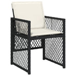 11 Piece Garden Dining Set with Cushions Black Poly Rattan