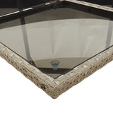 11 Piece Garden Dining Set with Cushions Grey Poly Rattan - Rear View