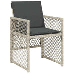 11 Piece Garden Dining Set with Cushions Light Grey Poly Rattan