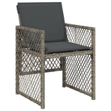 11 Piece Garden Dining Set with Cushions Grey Poly Rattan - Top-Down View