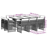 11 Piece Garden Dining Set with Cushions Grey Poly Rattan