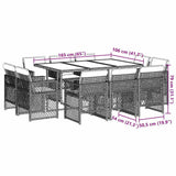 11 Piece Garden Dining Set with Cushions Beige Poly Rattan - Low Angle