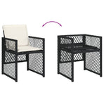 13 Piece Garden Dining Set with Cushions Black Poly Rattan