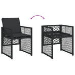13 Piece Garden Dining Set with Cushions Black Poly Rattan