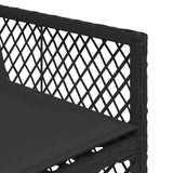 13 Piece Garden Dining Set with Cushions Black Poly Rattan