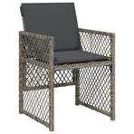 13 Piece Garden Dining Set with Cushions Grey Poly Rattan