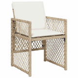 13 Piece Garden Dining Set with Cushions Beige Poly Rattan - Top-Down View