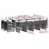 13 Piece Garden Dining Set with Cushions Mix Beige Poly Rattan - Low Angle