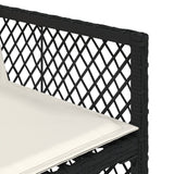 13 Piece Garden Dining Set with Cushions Black Poly Rattan - Close-Up Angle