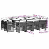 13 Piece Garden Dining Set with Cushions Beige Poly Rattan