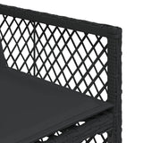 15 Piece Garden Dining Set with Cushions Black Poly Rattan - Close-Up Angle