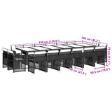 17 Piece Garden Dining Set with Cushions Mix Beige Poly Rattan - Low Angle
