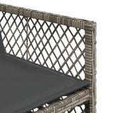 17 Piece Garden Dining Set with Cushions Grey Poly Rattan - Close-Up Angle