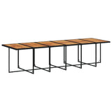 17 Piece Garden Dining Set with Cushions Black Poly Rattan - Top-Down View