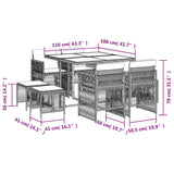 9 Piece Garden Dining Set with Cushions Black Poly Rattan