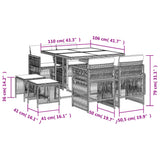 9 Piece Garden Dining Set with Cushions Grey Poly Rattan