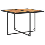 9 Piece Garden Dining Set with Cushions Black Poly Rattan - Top-Down View