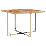 9 Piece Garden Dining Set with Cushions Beige Poly Rattan - Top-Down View