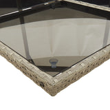 11 Piece Garden Dining Set with Cushions Grey Poly Rattan - 45-Degree Angle