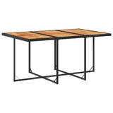 11 Piece Garden Dining Set with Cushions Black Poly Rattan - Top-Down View