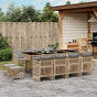 13 Piece Garden Dining Set with Cushions Mix Beige Poly Rattan