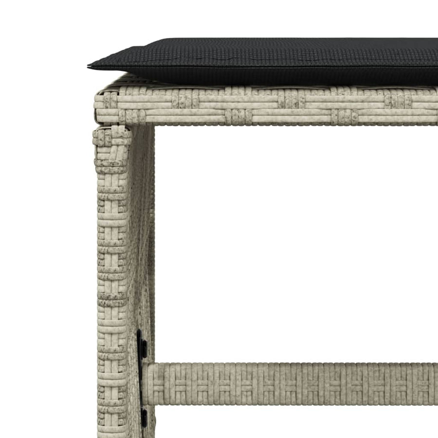 17 Piece Garden Dining Set with Cushions Light Grey Poly Rattan