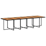 17 Piece Garden Dining Set with Cushions Black Poly Rattan - Top-Down View