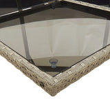 11 Piece Garden Dining Set with Cushions Grey Poly Rattan - Top-Down View