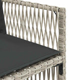 13 Piece Garden Dining Set with Cushions Light Grey Poly Rattan - Close-Up Angle