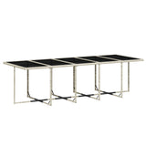 15 Piece Garden Dining Set with Cushions Light Grey Poly Rattan - Side View