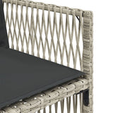 15 Piece Garden Dining Set with Cushions Light Grey Poly Rattan - Close-Up Angle