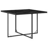 5 Piece Garden Dining Set with Cushions Black Poly Rattan - Top-Down View