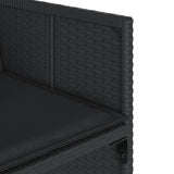 5 Piece Garden Dining Set with Cushions Black Poly Rattan