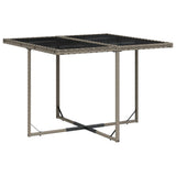 5 Piece Garden Dining Set with Cushions Grey Poly Rattan - Top-Down View