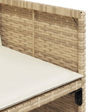 5 Piece Garden Dining Set with Cushions Beige Poly Rattan - Low Angle