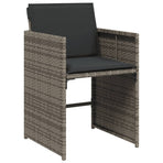 5 Piece Garden Dining Set with Cushions Grey Poly Rattan