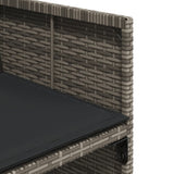 5 Piece Garden Dining Set with Cushions Grey Poly Rattan