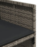 5 Piece Garden Dining Set with Cushions Grey Poly Rattan - Low Angle