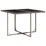 11 Piece Garden Dining Set with Cushions Grey Poly Rattan - Top-Down View