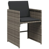 11 Piece Garden Dining Set with Cushions Grey Poly Rattan - 45-Degree Angle
