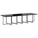 13 Piece Garden Dining Set with Cushions Black Poly Rattan - Top-Down View