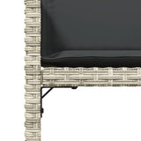 13 Piece Garden Dining Set with Cushions Light Grey Poly Rattan - Low Angle