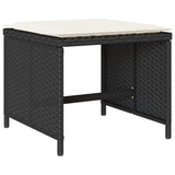 9 Piece Garden Dining Set with Cushions Black Poly Rattan - Rear View