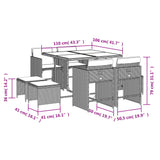 9 Piece Garden Dining Set with Cushions Beige Poly Rattan - Extra Image