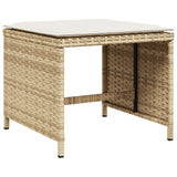 11 Piece Garden Dining Set with Cushions Beige Poly Rattan - Rear View